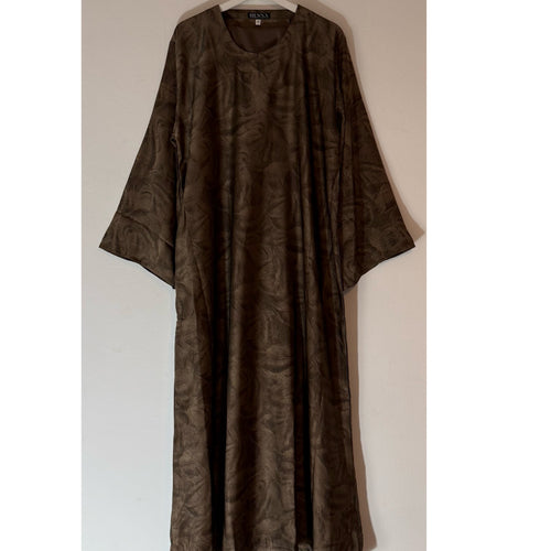 YARA 3.0 CLOSED ABAYA WITH POCKET - BEIGE/BROWN