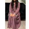 AIRAH CLOSED LACE ABAYA WITH POCKET DUSTY PINK