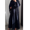 DEENA JACQUARD OPEN ABAYA WITH BUTTONS NAVY