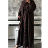 ANEESA FLOWER OPEN ABAYA BROWN