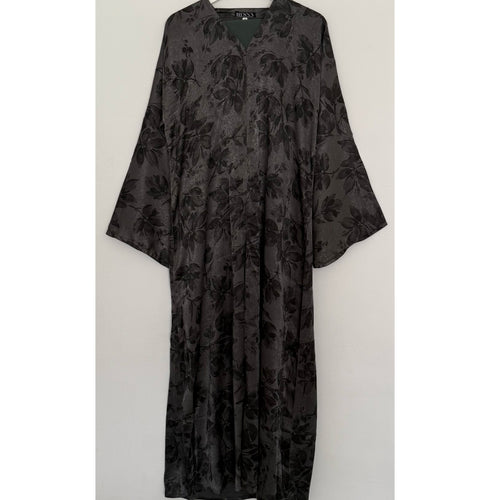 ANEESA FLOWER OPEN ABAYA GREEN
