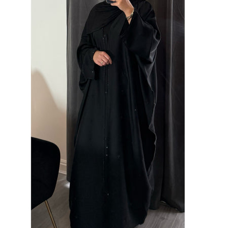 LIMITED EDITION Amara open abaya with button - green