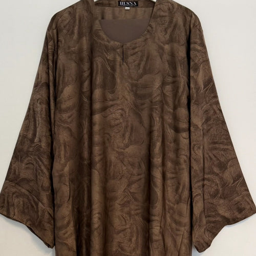 YARA 3.0 CLOSED ABAYA WITH POCKET - BEIGE/BROWN