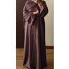 SIYAANA OPEN LACE ABAYA WITH BUTTONS MAUVE