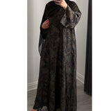 LIMITED EDITION INAYAT PRINTED ABAYA GREEN MIX
