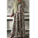 LIMITED EDITION Amara open abaya with button - green