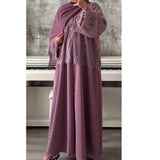MARWA LACE ABAYA LILAC