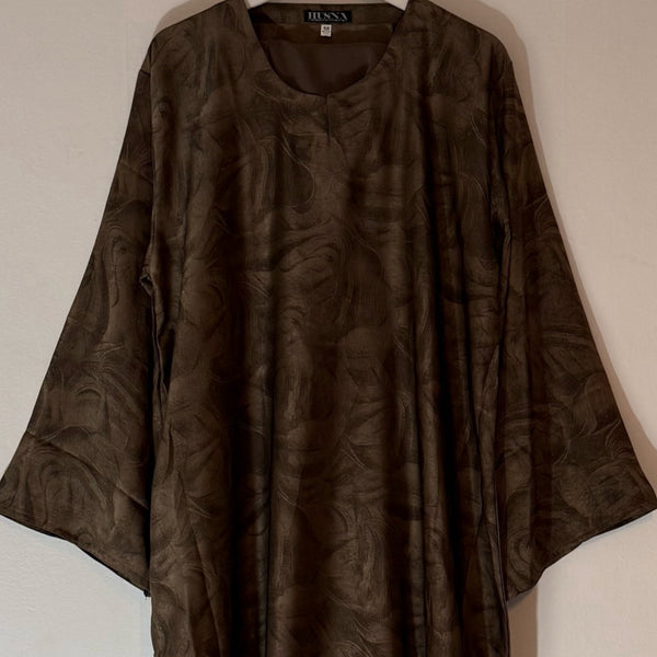 YARA 3.0 CLOSED ABAYA WITH POCKET - BEIGE/BROWN