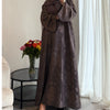 SAFINA - Jacquard printer closed abaya brown