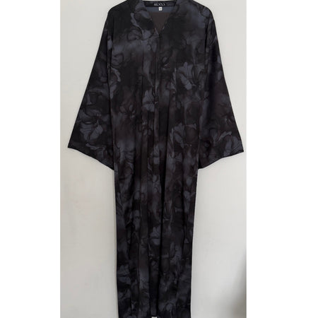 LIMITED EDITION 2 PIECE SET YUSRA 3.0 OPEN ABAYA WITH BUTTONS - BROWN