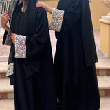 FLOWER GARDEN CLOSED ABAYA YELLOW