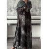 TIE DYE MARBLE OPEN ABAYA WITH BUTTONS - GREEN