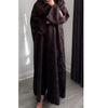 DEENA 2.0 JACQUARD OPEN ABAYA WITH BUTTONS BROWN