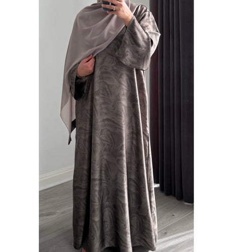 YARA 3.0 CLOSED ABAYA WITH POCKET - STONE