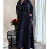 SAFINA - Jacquard closed abaya navy