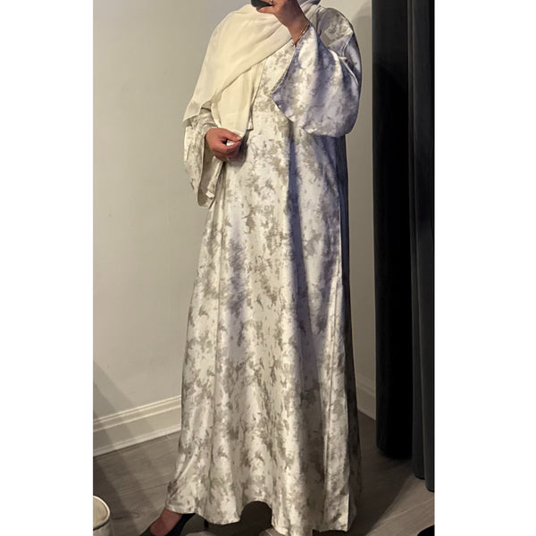 YARA 2.0 CLOSED ABAYA WITH POCKET - Cream