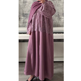 MARWA LACE ABAYA LILAC