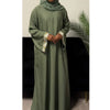 AIRAH CLOSED LACE ABAYA WITH POCKET GREEN