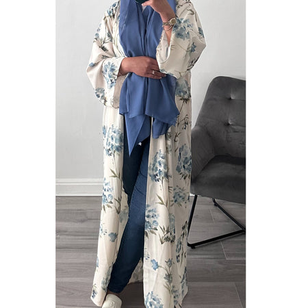 YARA PRINTED CLOSED ABAYA BROWN