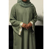 AIRAH CLOSED LACE ABAYA WITH POCKET GREEN
