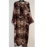 ABSTRACT PRINTED ABAYA BROWN