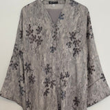 LIMITED EDITION HIBA OPEN ABAYA WITH BUTTONS - GREY