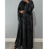 ANEESA FLOWER OPEN ABAYA GREY
