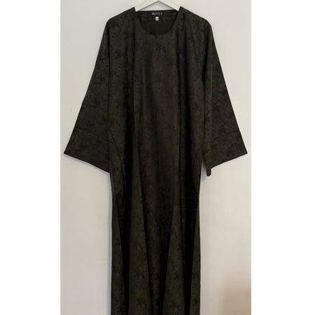 CLOSED MARBLE PRINT ABAYA WITH MATCHING HIJAB BLUE