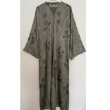 LIMITED EDITION HIBA OPEN ABAYA WITH BUTTONS - GREEN