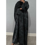 ANEESA FLOWER OPEN ABAYA GREY
