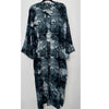 ABSTRACT PRINTED OPEN ABAYA GREEN