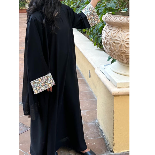 FLOWER GARDEN CLOSED ABAYA YELLOW