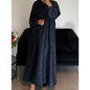 AZRA JACQUARD CLOSED PRINT ABAYA NAVY