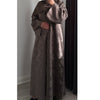 DEENA 2.0 JACQUARD OPEN ABAYA WITH BUTTONS STONE/BEIGE