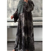 TIE DYE MARBLE OPEN ABAYA WITH BUTTONS - GREEN