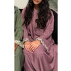 AIRAH CLOSED LACE ABAYA WITH POCKET DUSTY PINK