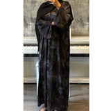 LIMITED EDITION 2 PIECE SET YUSRA 3.0 OPEN ABAYA WITH BUTTONS - GREY