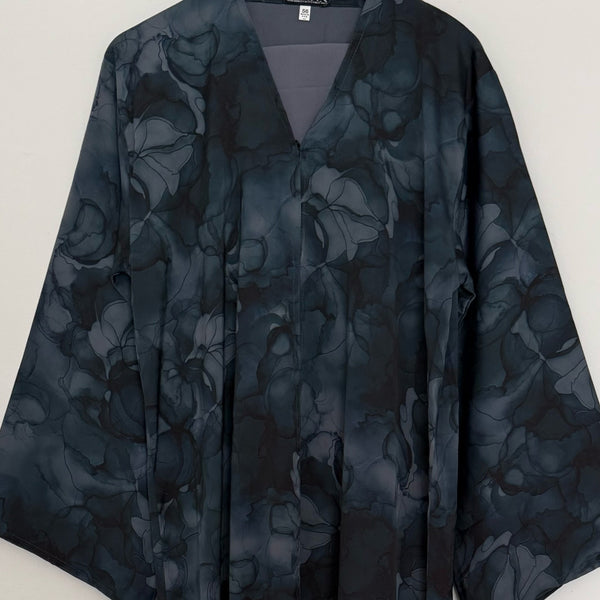 LIMITED EDITION 2 PIECE SET YUSRA 3.0 OPEN ABAYA COLLECTION WITH BUTTONS - TEAL