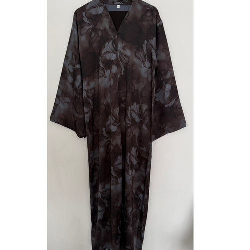 LIMITED EDITION 2 PIECE SET YUSRA 3.0 OPEN ABAYA WITH BUTTONS - BROWN