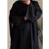 LIMITED EDITION JAQUARD OPEN ABAYA WITH BUTTONS
