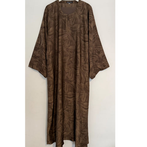 YARA 3.0 CLOSED ABAYA WITH POCKET - BEIGE/BROWN