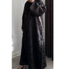 DEENA 2.0 JACQUARD OPEN ABAYA WITH BUTTONS BLACK