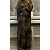 MARBLE PRINT 2.0 OPEN ABAYA WITH BUTTONS - GREEN MIX