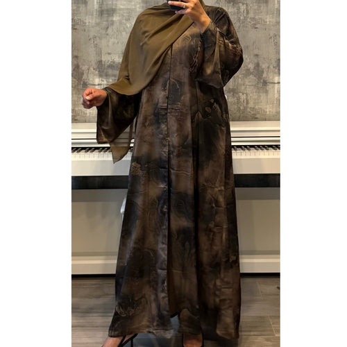 MARBLE PRINT 2.0 OPEN ABAYA WITH BUTTONS - MIX