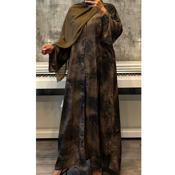 MARBLE PRINT 2.0 OPEN ABAYA WITH BUTTONS - MIX