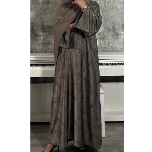 YARA 2.0 CLOSED ABAYA WITH POCKET - Stone