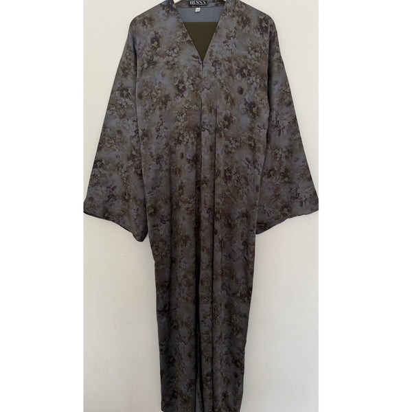 LIMITED EDITON HANIYA OPEN ABAYA WITH BUTTONS - OLIVE MIX