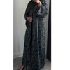 LIMITED EDITION - ALAYNA PRINTED OPEN ABAYA WITH BUTTONS GREEN