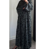 LIMITED EDITION - ALAYNA PRINTED OPEN ABAYA WITH BUTTONS GREEN