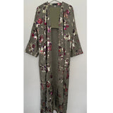 LIMITED EDITION Amara open abaya with button - green